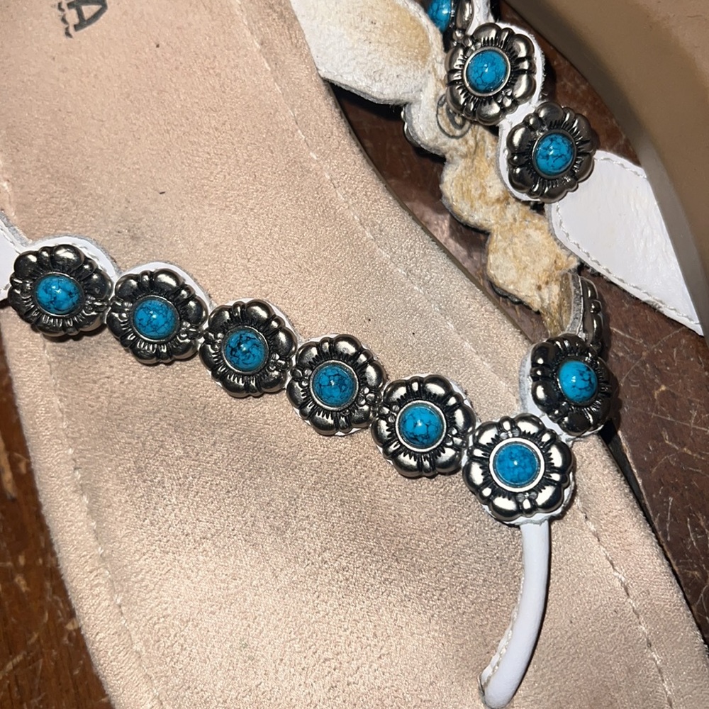 MINNETONKA Turquoise embellished Sandals SZ 9 - Picture 3 of 3
